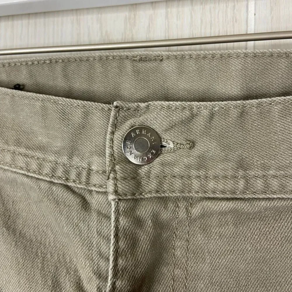 Armani Exchange Men's Army Green Five-Pocket Design Straight Jeans Size 38